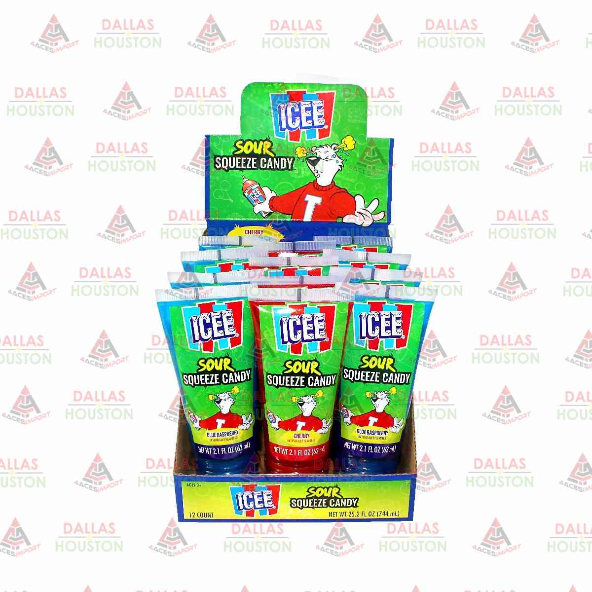 Icee Sour Squeeze Candy 12ct 4 Aces Import 2468